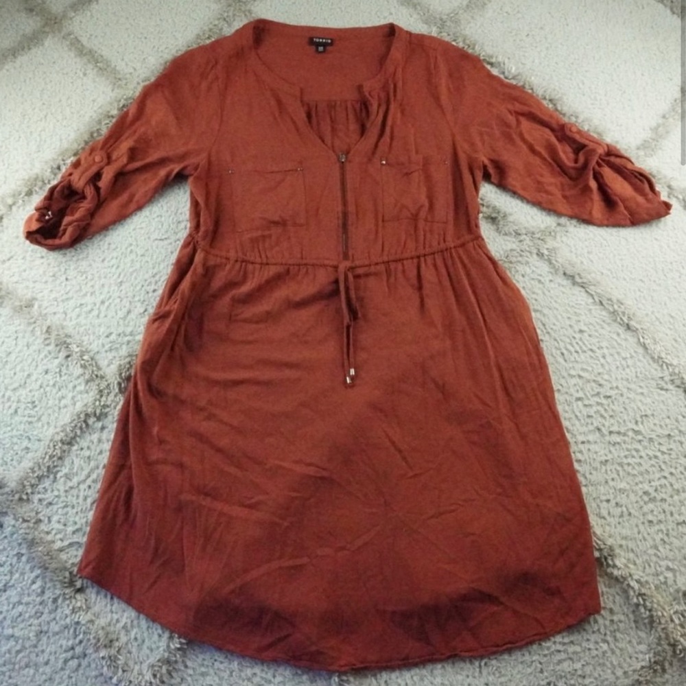Torrid Mini Challis Zip Front Shirt Dress Womens Plus
Size 00